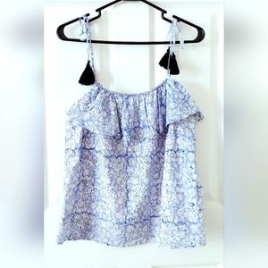 Shade Floral Tassel Strap Cami Top